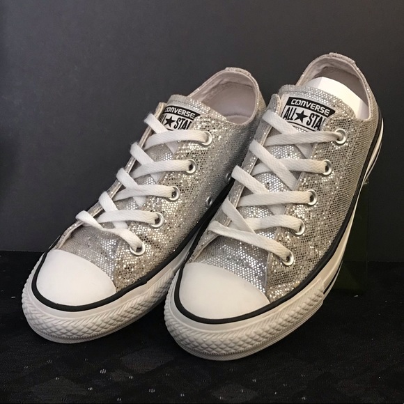 silver glitter chuck taylors